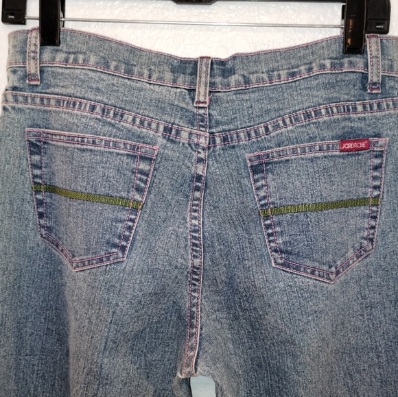 JORDACHE JEANS Flare Pink Purple Green Embroidery Vintage Vibes Barbiecore - Picture 12 of 16